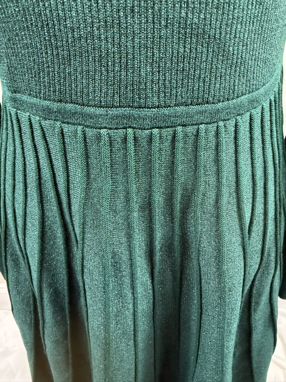 NWT Draper James Deep Green Ribbed Fit-and-Flare Long Sleeve Dress Size XL - Picture 8 of 11